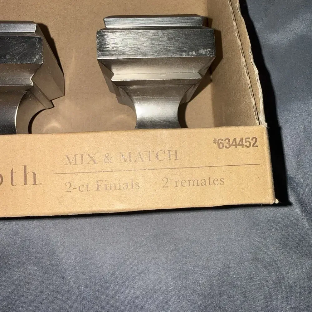 allen + roth Brushed Nickel Metal Finials 2-Pack Fits 1-in Diameter Rods
